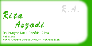 rita aszodi business card