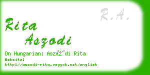 rita aszodi business card